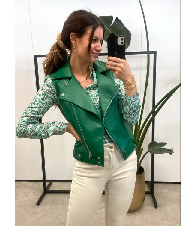 Leather Gilet / Green