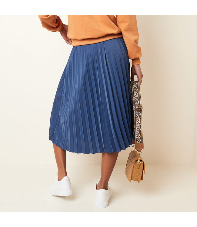 Pleated Skirt / Dark Blue