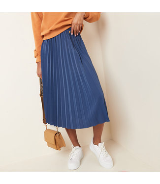 Pleated Skirt / Dark Blue