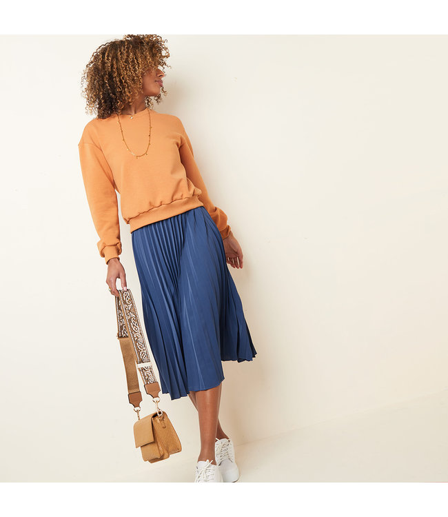 Pleated Skirt / Dark Blue