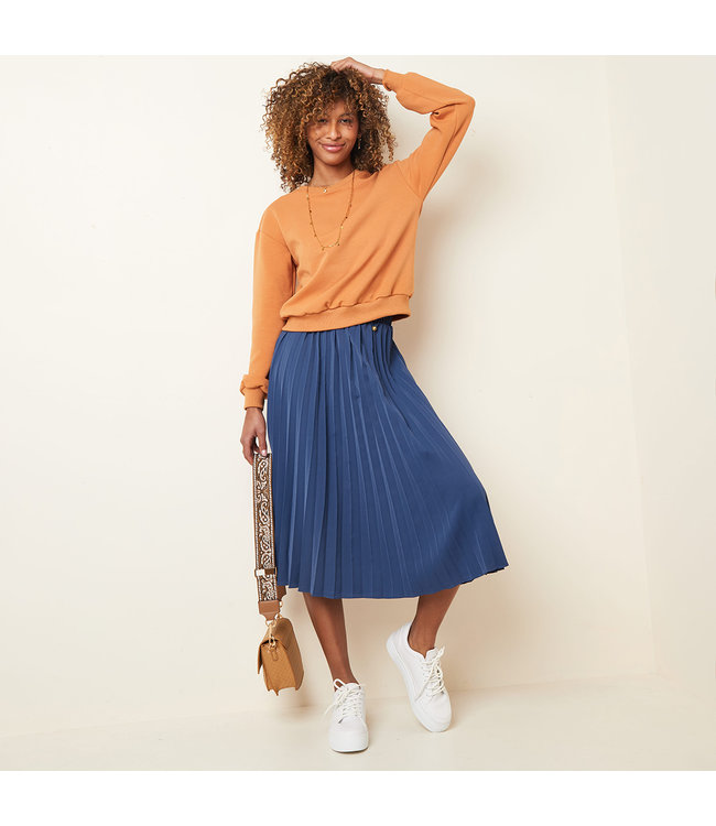 Pleated Skirt / Dark Blue