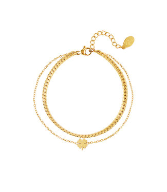 Gold Double Clover Bracelet