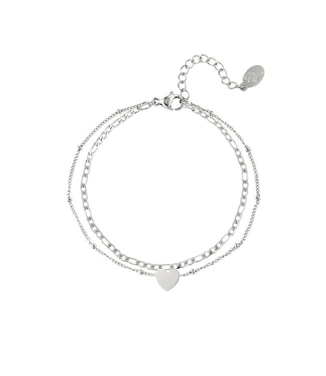 Silver Double Heart Bracelet