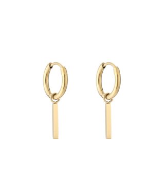 Gold Hanging Bar Earrings