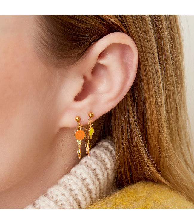 Pastel Thunder Chain Stud Earrings