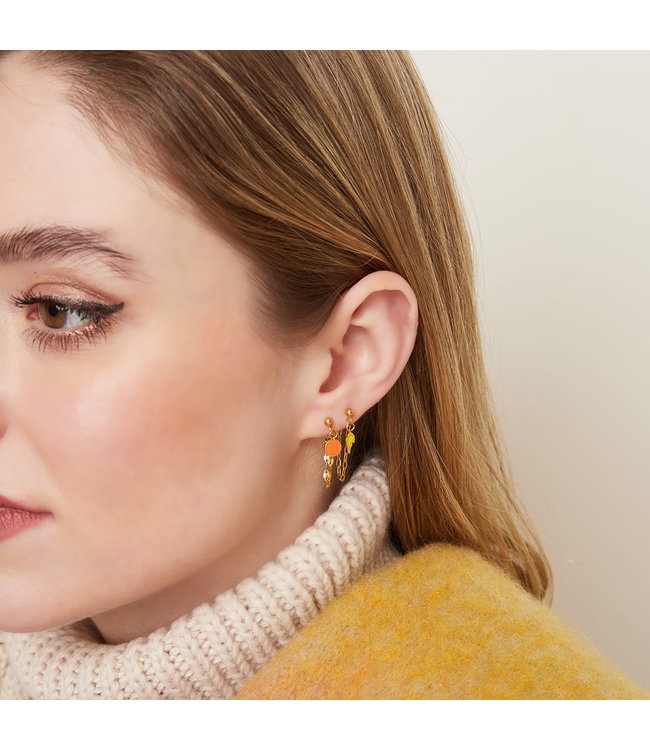 Pastel Thunder Chain Stud Earrings