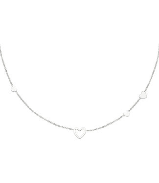 Silver Lovers Heart Necklace