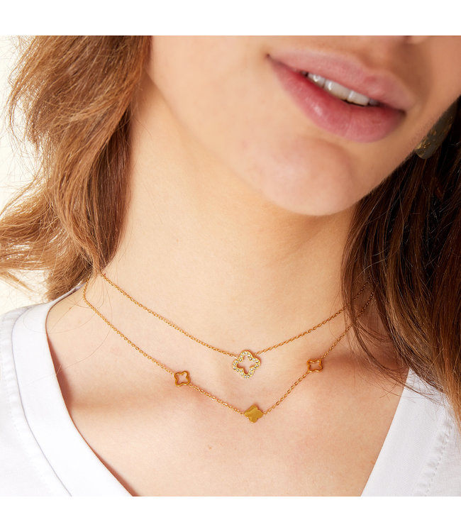 Shiny Open Clover Necklace