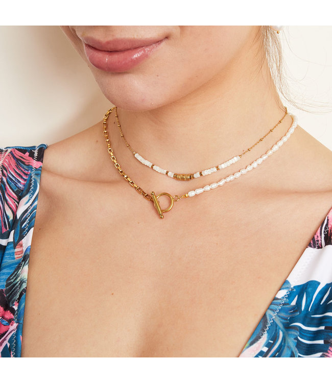 Pin Lock Pearl Necklace