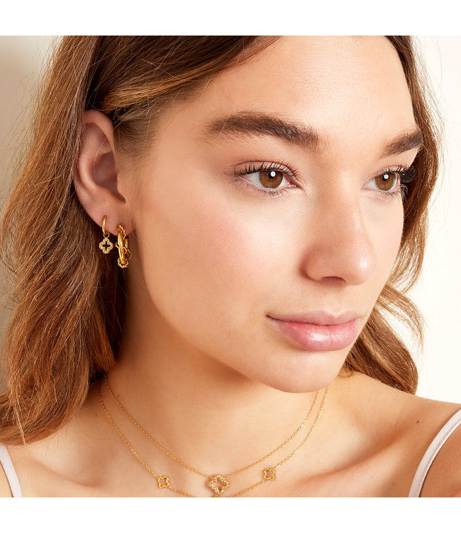 Shiny Open Clover Earrings