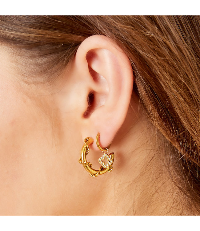 Shiny Open Clover Earrings