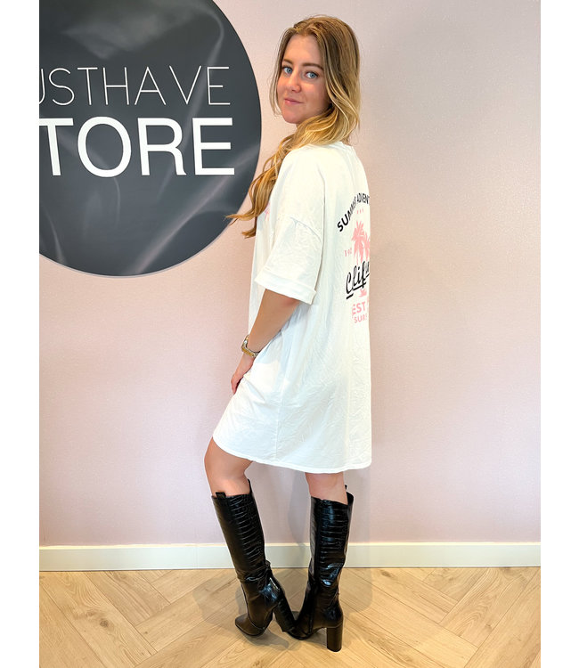 California T-shirt Dress / White