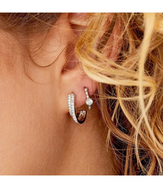 Sparkle Half Hoop Earrings