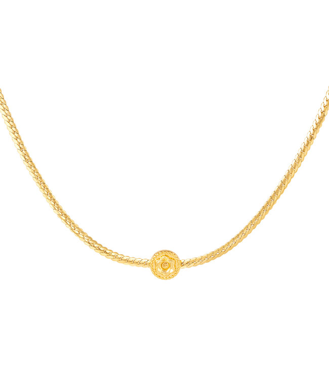 Gold Rose Seal Necklace