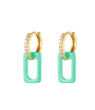 Rectangle Link Earrings