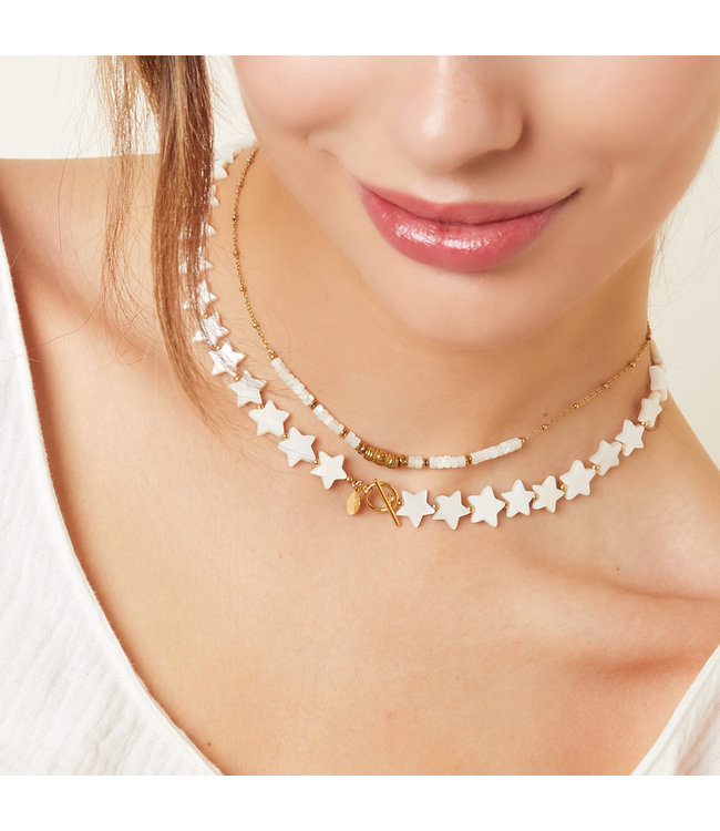 Pearl Shell Stars Necklace