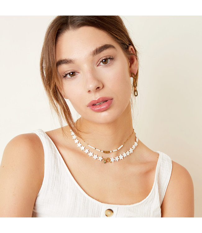 Pearl Shell Stars Necklace
