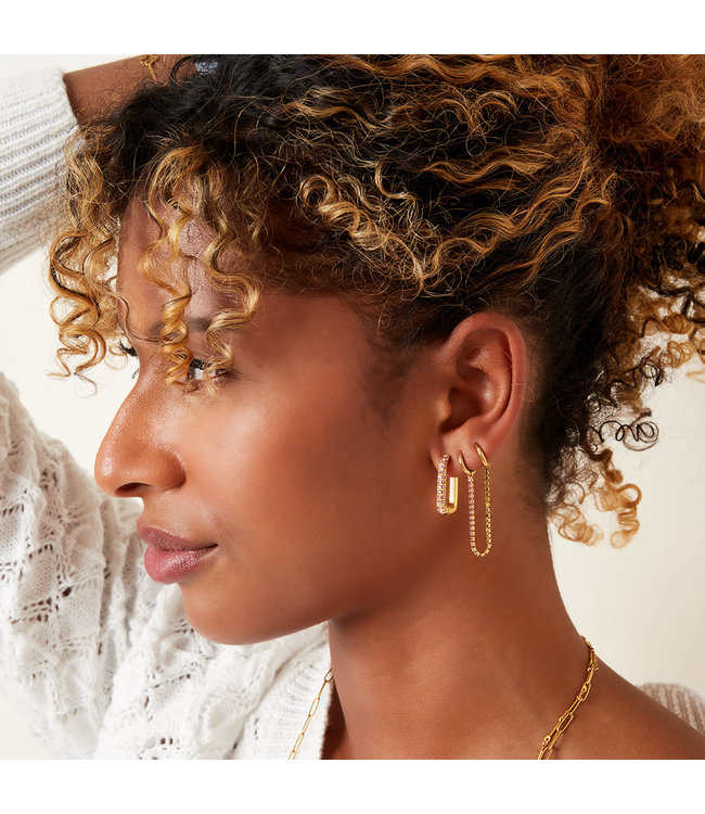 Gold Shiny Chained Earrings
