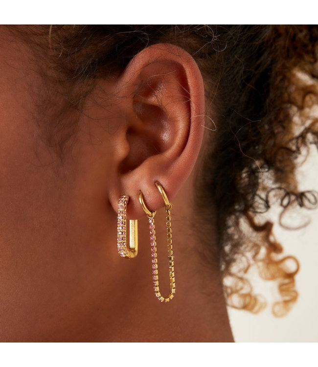 Gold Shiny Chained Earrings