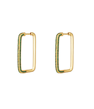 Crystal Square Earrings / Large