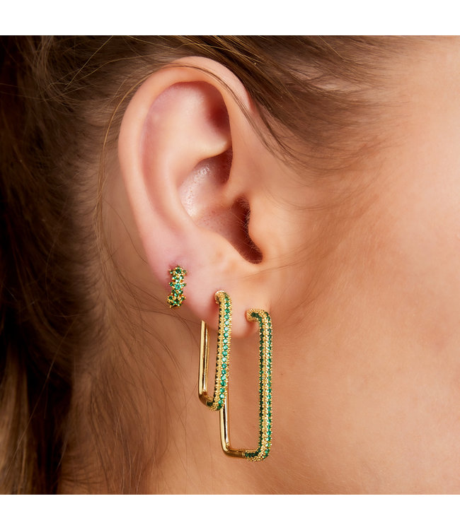 Crystal Square Earrings / Large