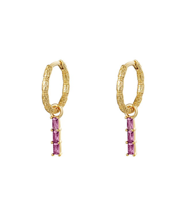 Diamonds in a Row Earrings / Purple