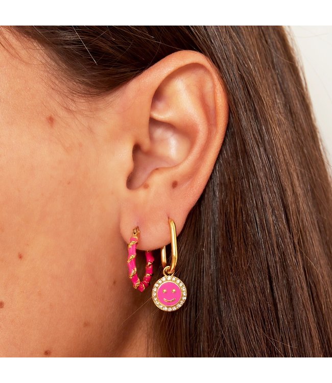 Colored Shiny Smiley Earrings
