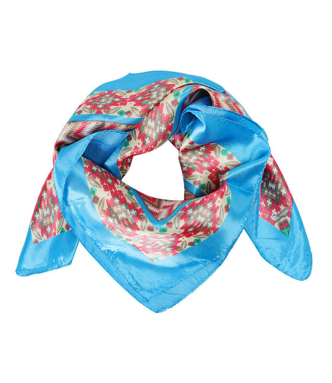 Blue Satin Bandana Scarf