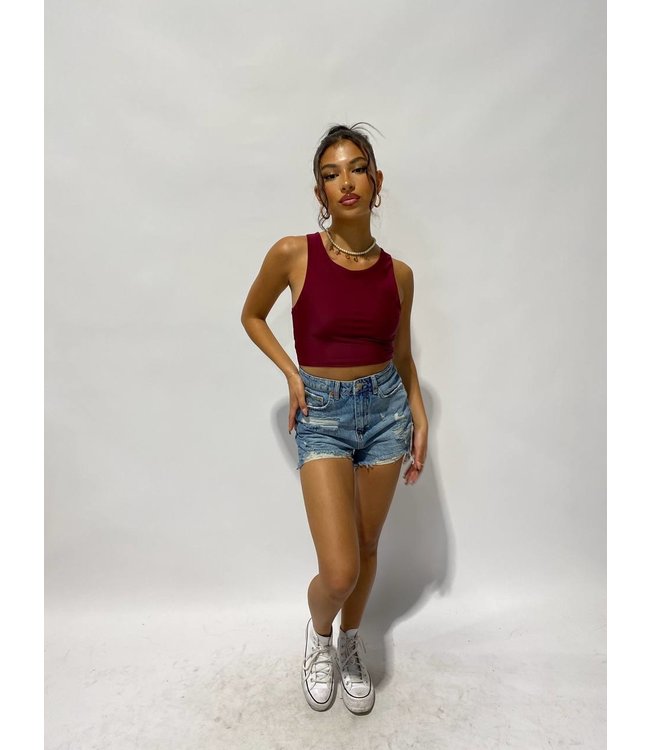 Basic Top / Burgundy Red