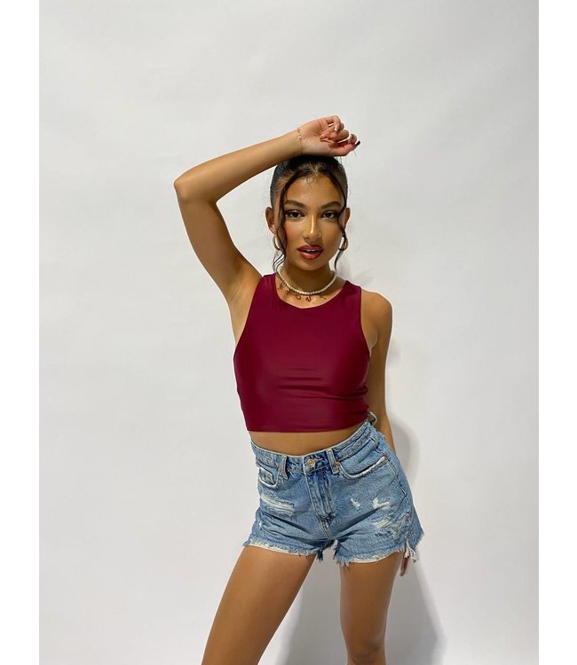 Basic Top / Burgundy Red