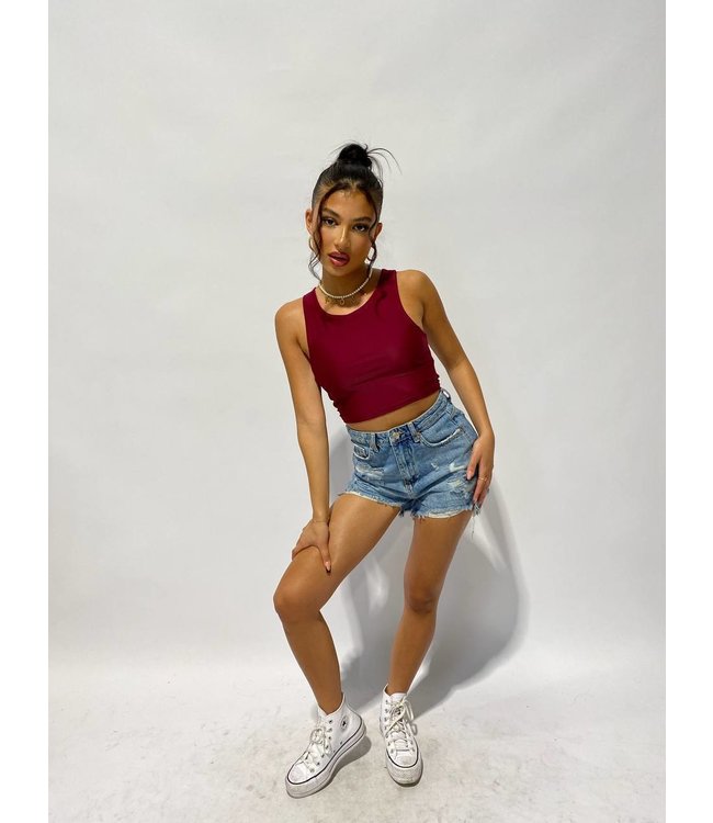 Basic Top / Burgundy Red