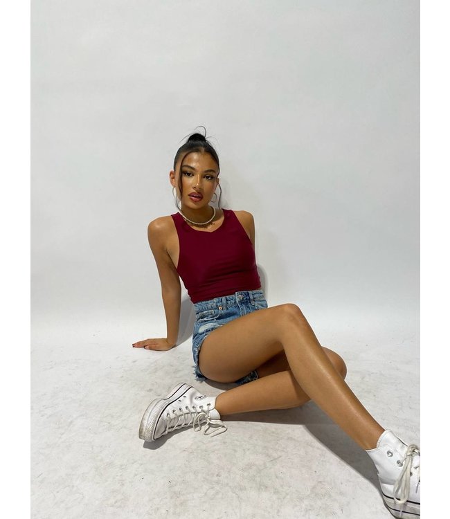 Basic Top / Burgundy Red