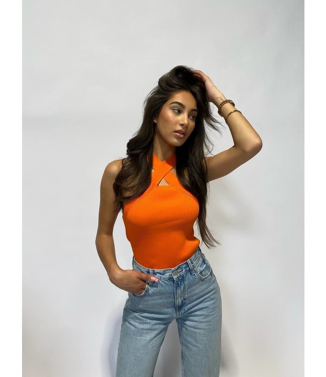 Cross Rib Top / Orange