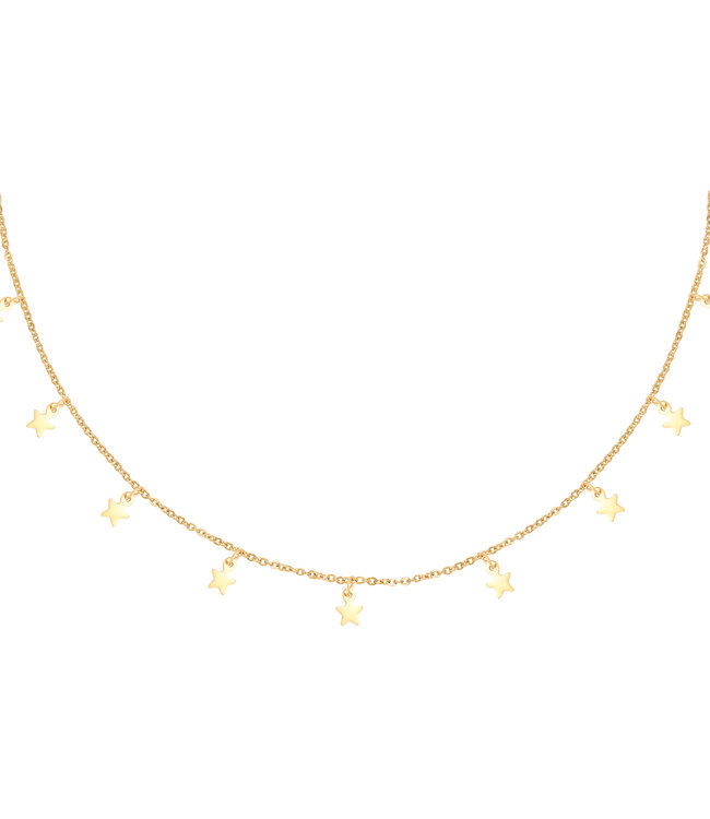 Gold Floating Stars Necklace