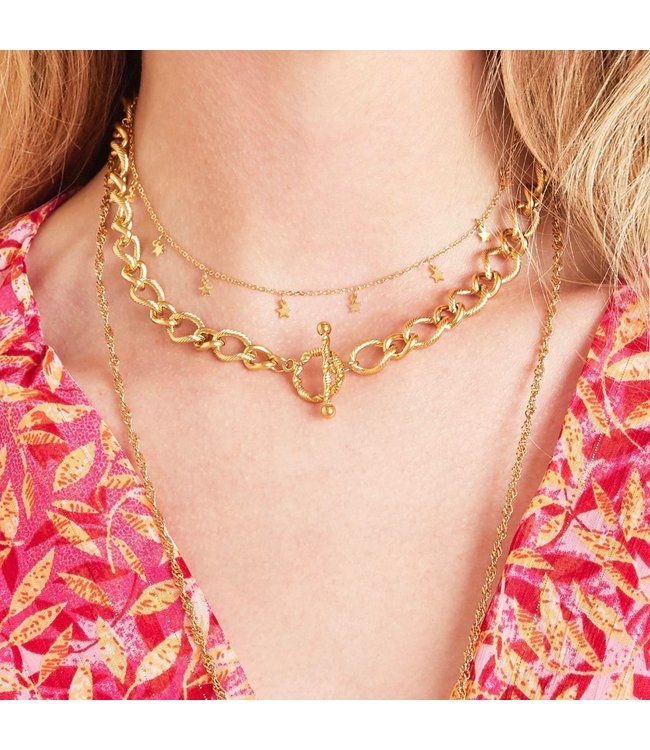 Gold Floating Stars Necklace