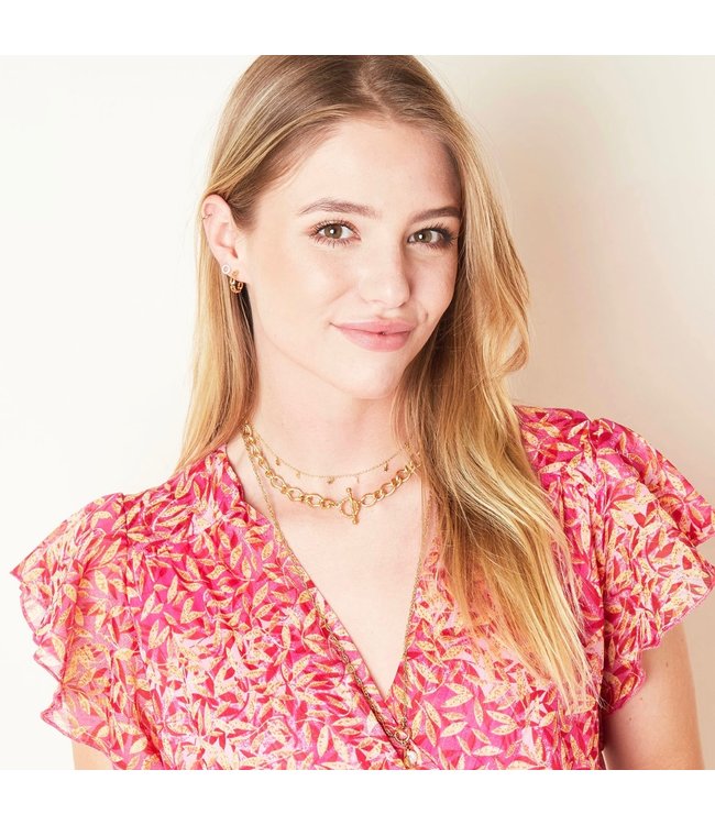 Gold Floating Stars Necklace