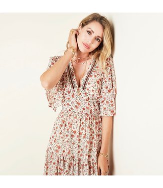 Boho Roses Dress / White