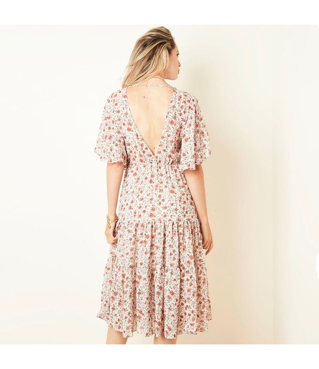 Boho Roses Dress / White