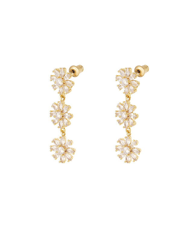 Triple Flower Sparkle Earrings