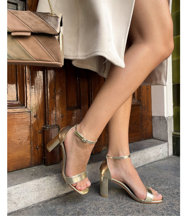 Gold Block Heels