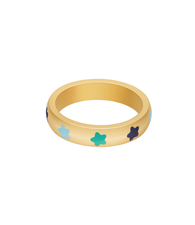 Colored Stars Ring / Blue