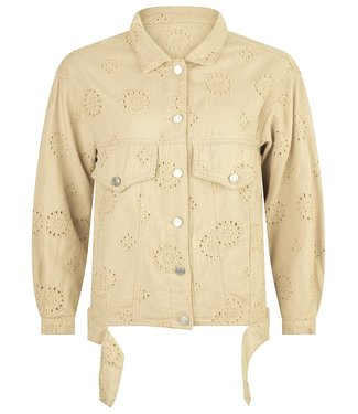 Embroidered Denim Jacket / Beige