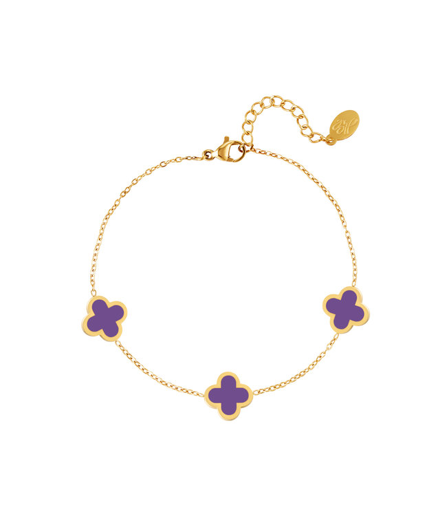 Happy Clover Bracelet / Purple