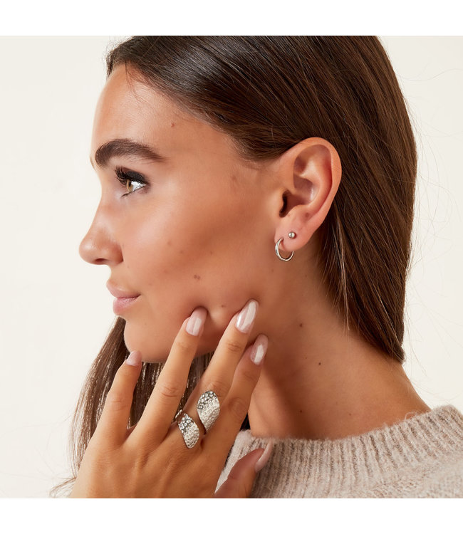 Silver Hoops Earrings / Large