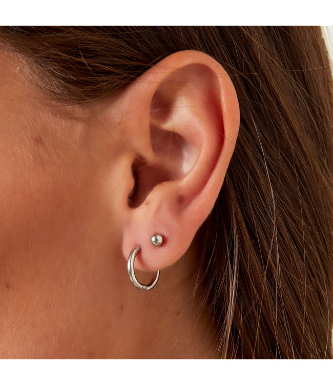 Silver Hoops Earrings / Large