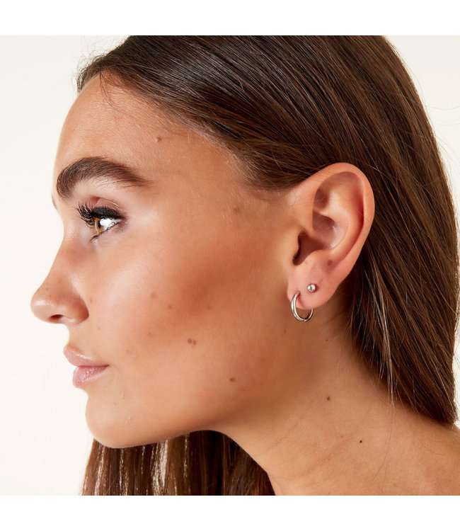 Silver Hoops Earrings / Large