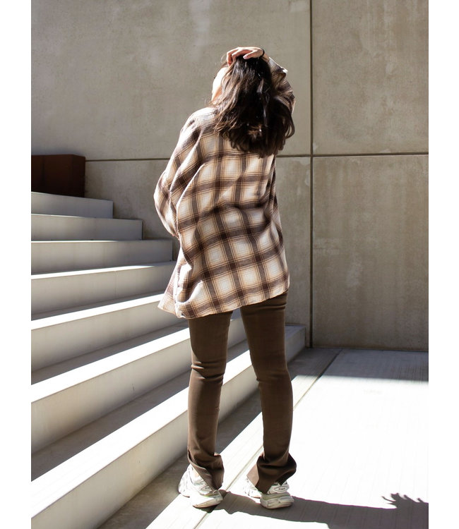 Checkered Blouse / Brown