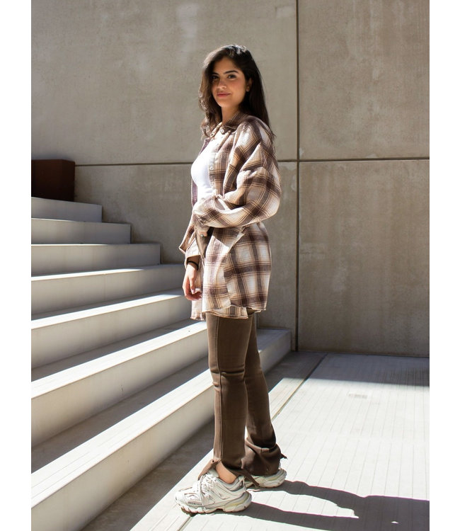 Checkered Blouse / Brown