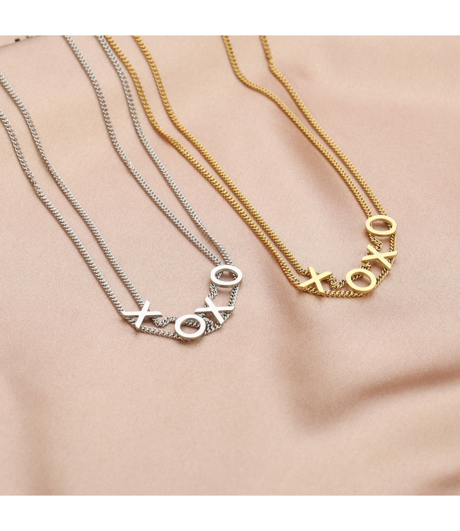 Double XOXO Necklace