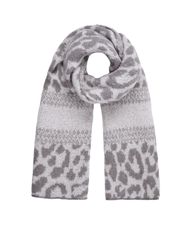 Panther Printed Scarf / Grey